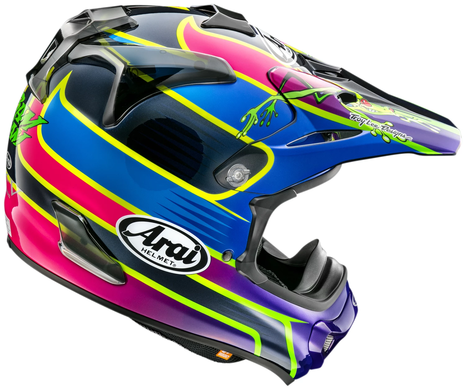 Arai VX-Pro 4 Barcia Frog Blue/Pink/Green Helmet 2 Arai VX-Pro 4 Barcia Frog Blue/Pink/Green Helmet - Image 2