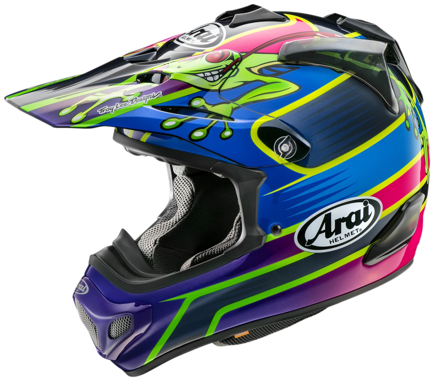 Arai VX-Pro 4 Barcia Frog Blue/Pink/Green Helmet 1 Arai VX-Pro 4 Barcia Frog Blue/Pink/Green Helmet